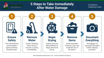 5 immediate steps to take after water damage to prevent mold growth infographic