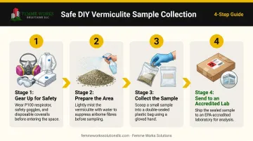 4-step safety process for DIY collection of vermiculite samples for asbestos testing