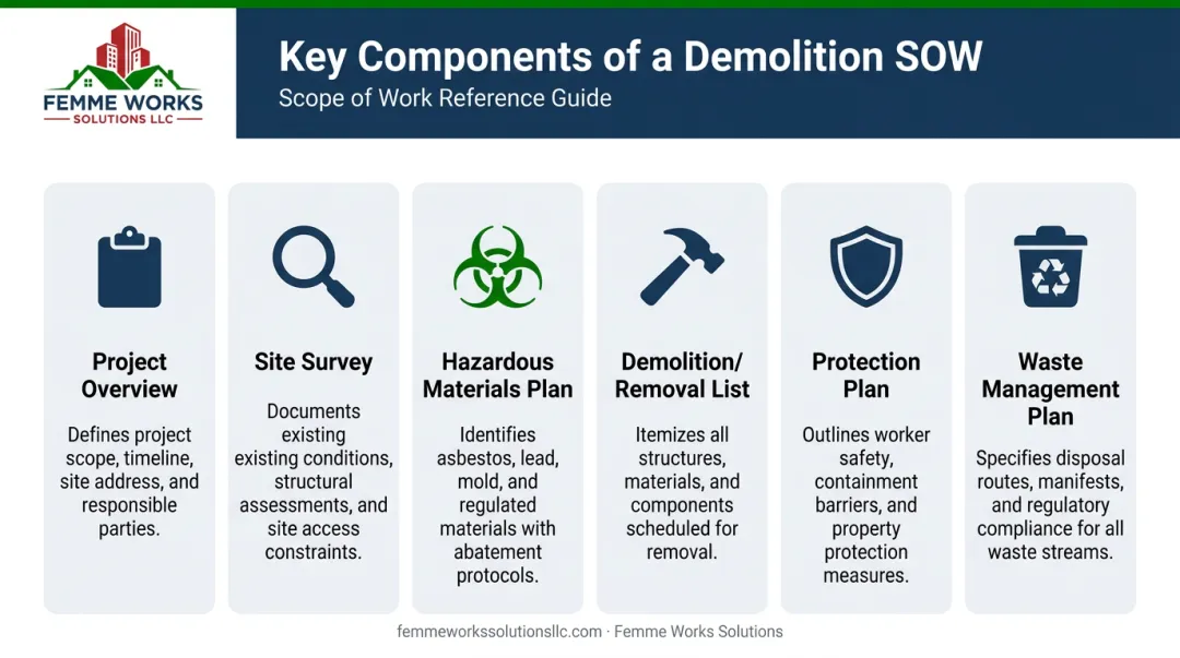 6 key components of a detailed interior demolition scope of work checklist