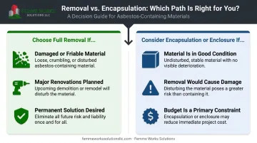 Decision-making criteria for choosing full asbestos removal versus other abatement methods