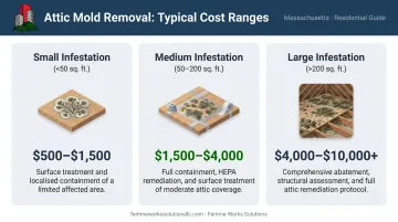 Attic mold removal cost comparison for small medium and large infestations