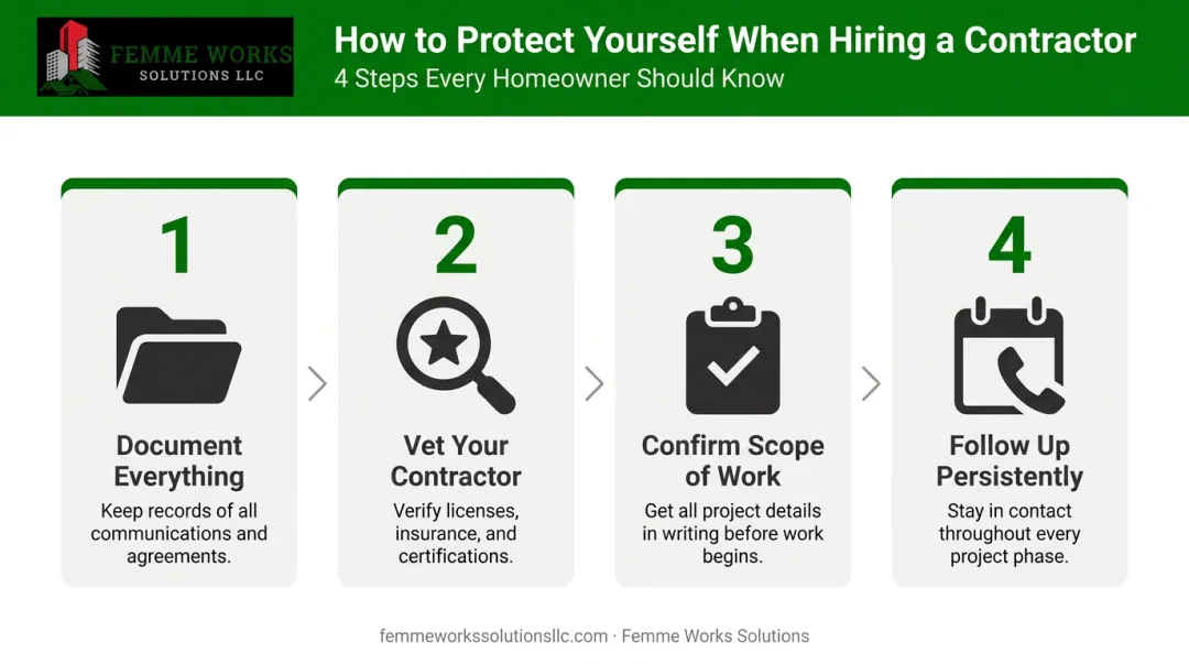 Four-step checklist for a smooth Mass Save program experience infographic