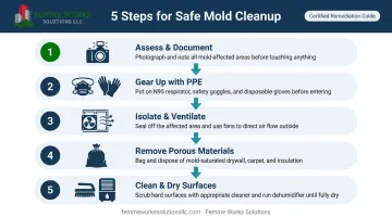 5-step safe DIY mold cleanup process after a natural disaster