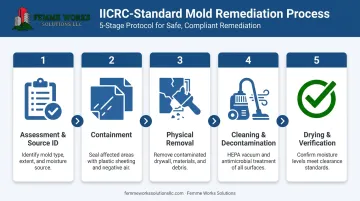 5-step professional mold remediation process from assessment to final verification