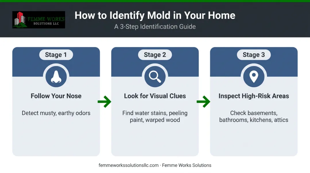 3-step process for identifying a potential mold problem in your home