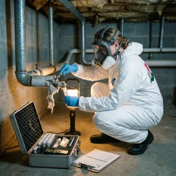 Certified inspector collecting mold and asbestos samples