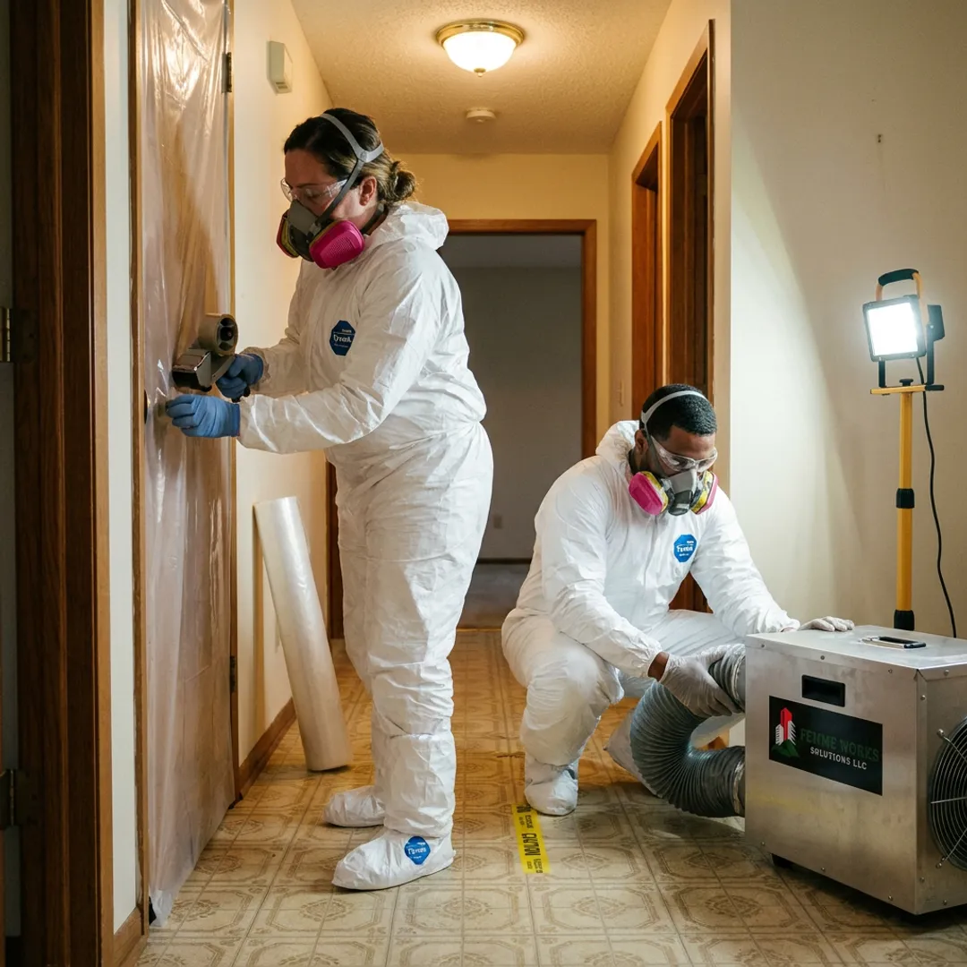 Mold remediation containment setup