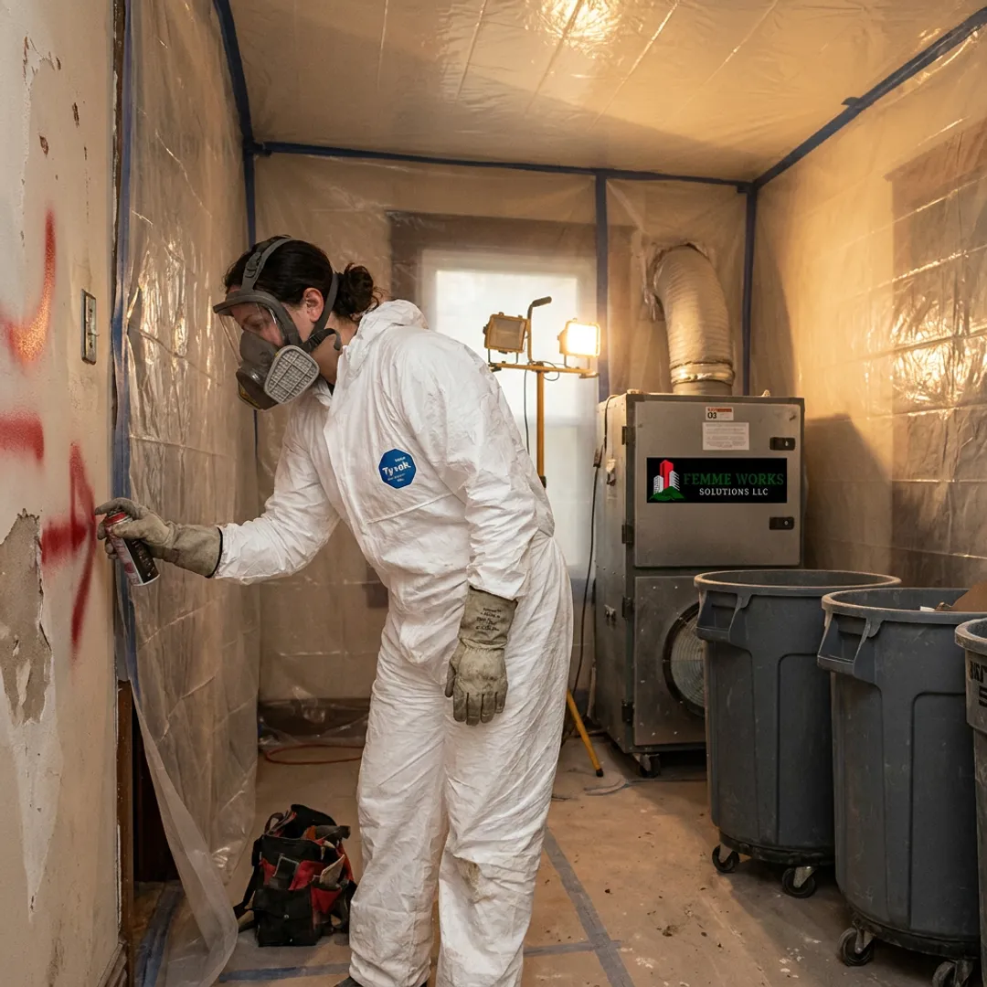 Interior demolition planning and containment setup