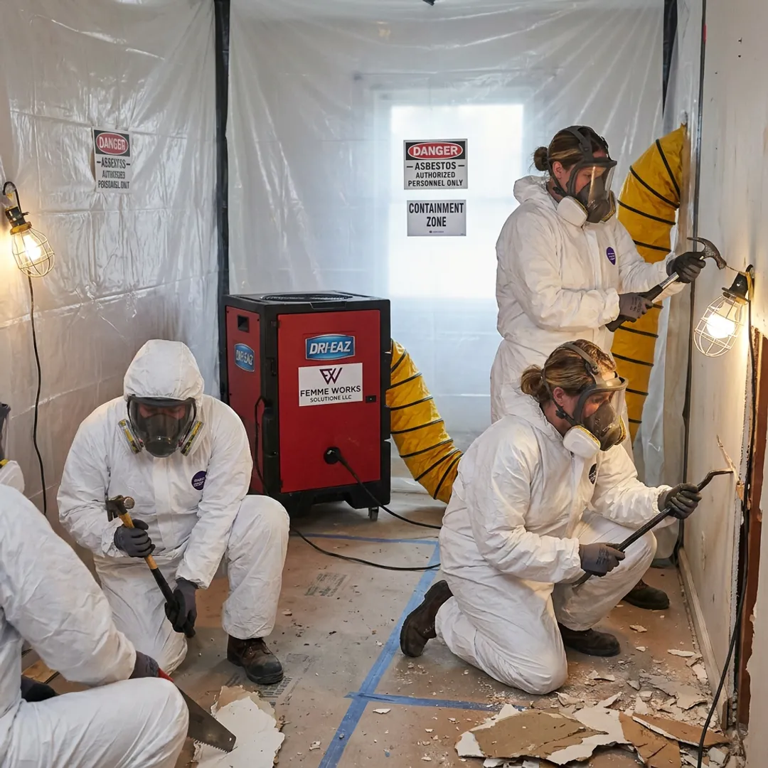 Crew performing contained selective interior demolition