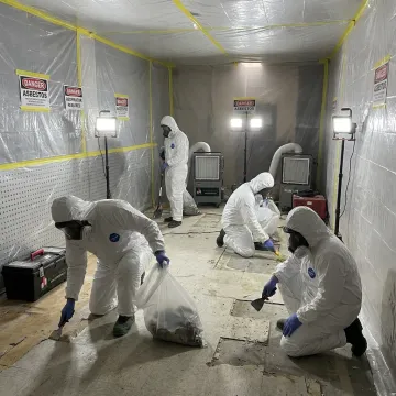 Asbestos flooring containment process