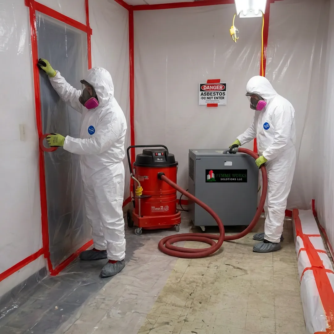 Asbestos abatement containment setup