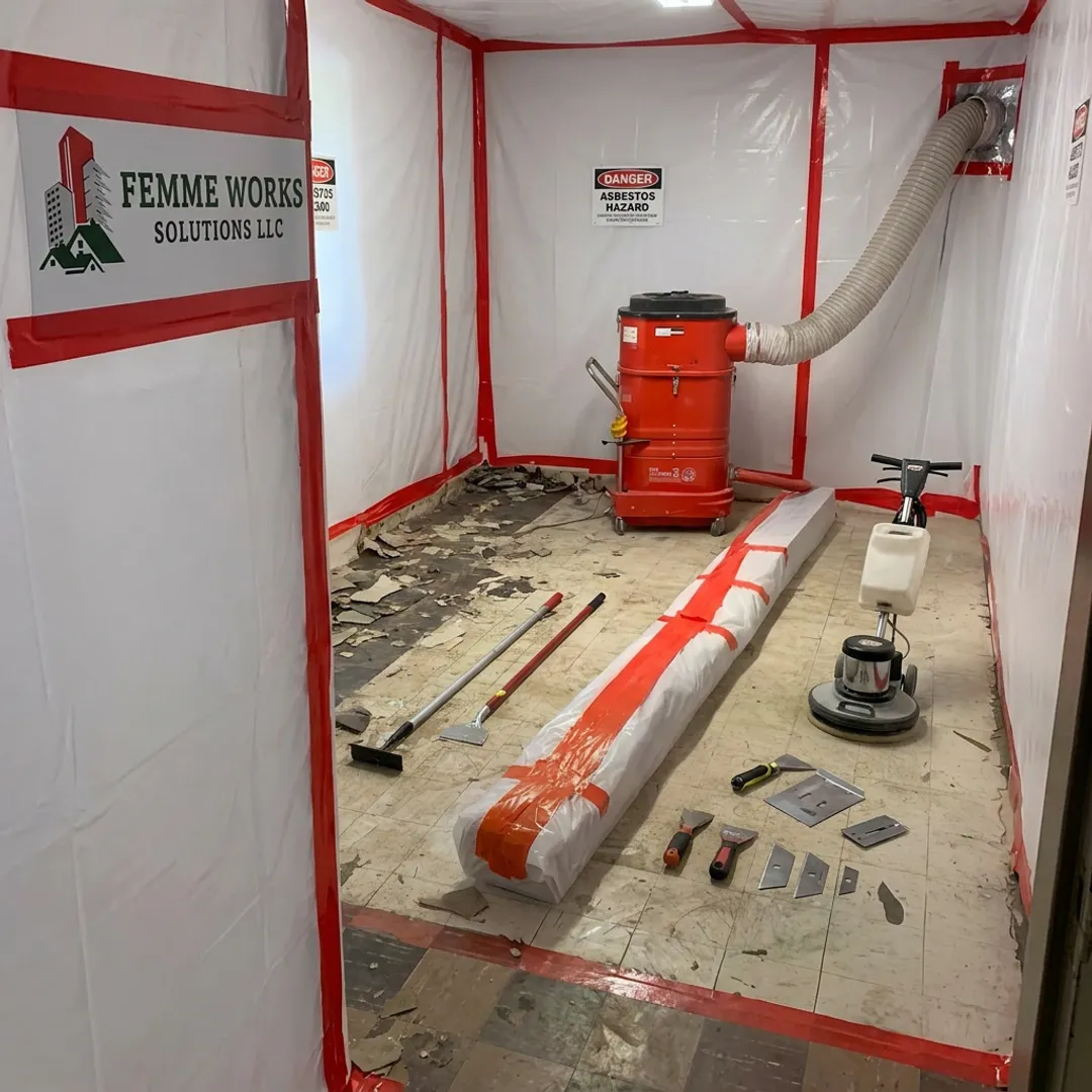 Contained mastic removal work area