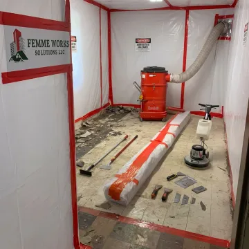 Contained mastic removal work area