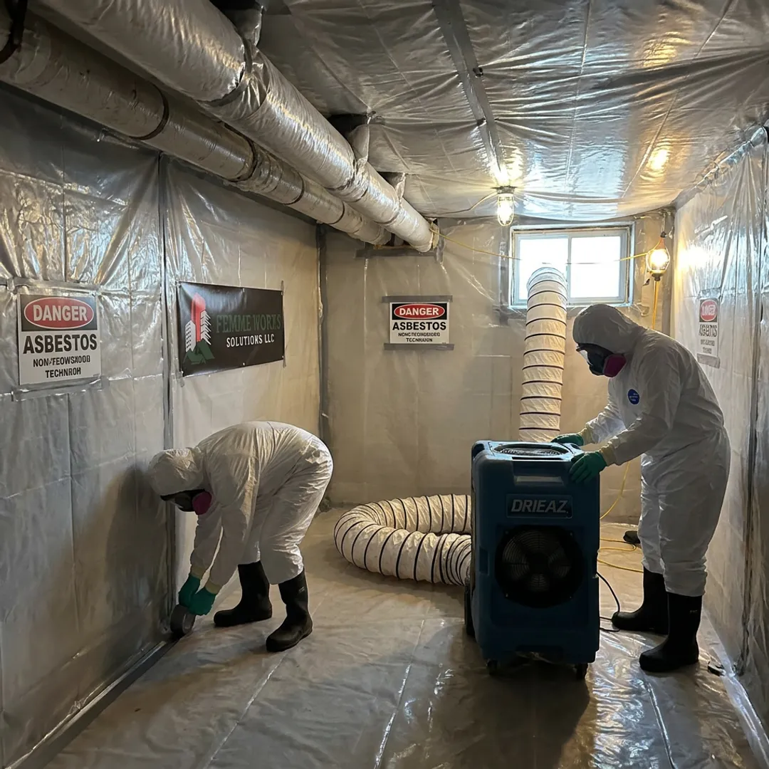 Asbestos containment and removal setup