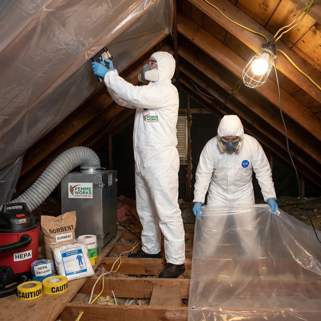 Attic mold remediation containment setup