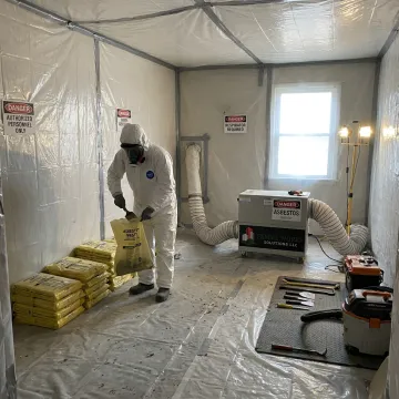 Contained interior demolition work area
