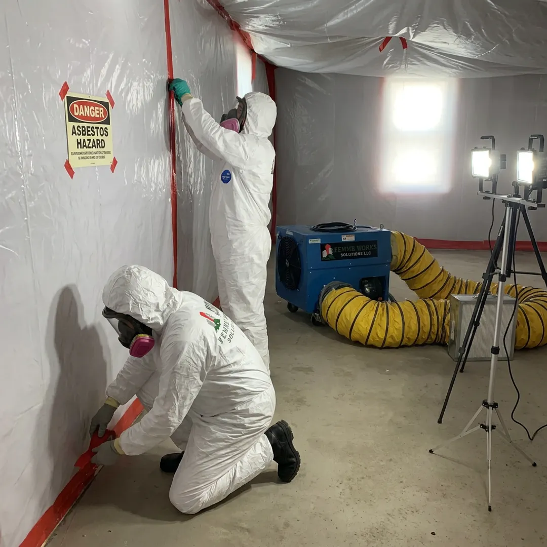 Containment setup for hazardous material removal