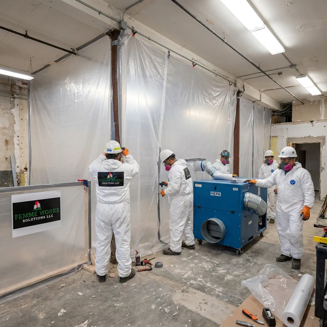 Interior demolition containment and cleanup process