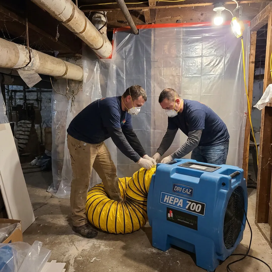Containment setup for energy renovation preparation