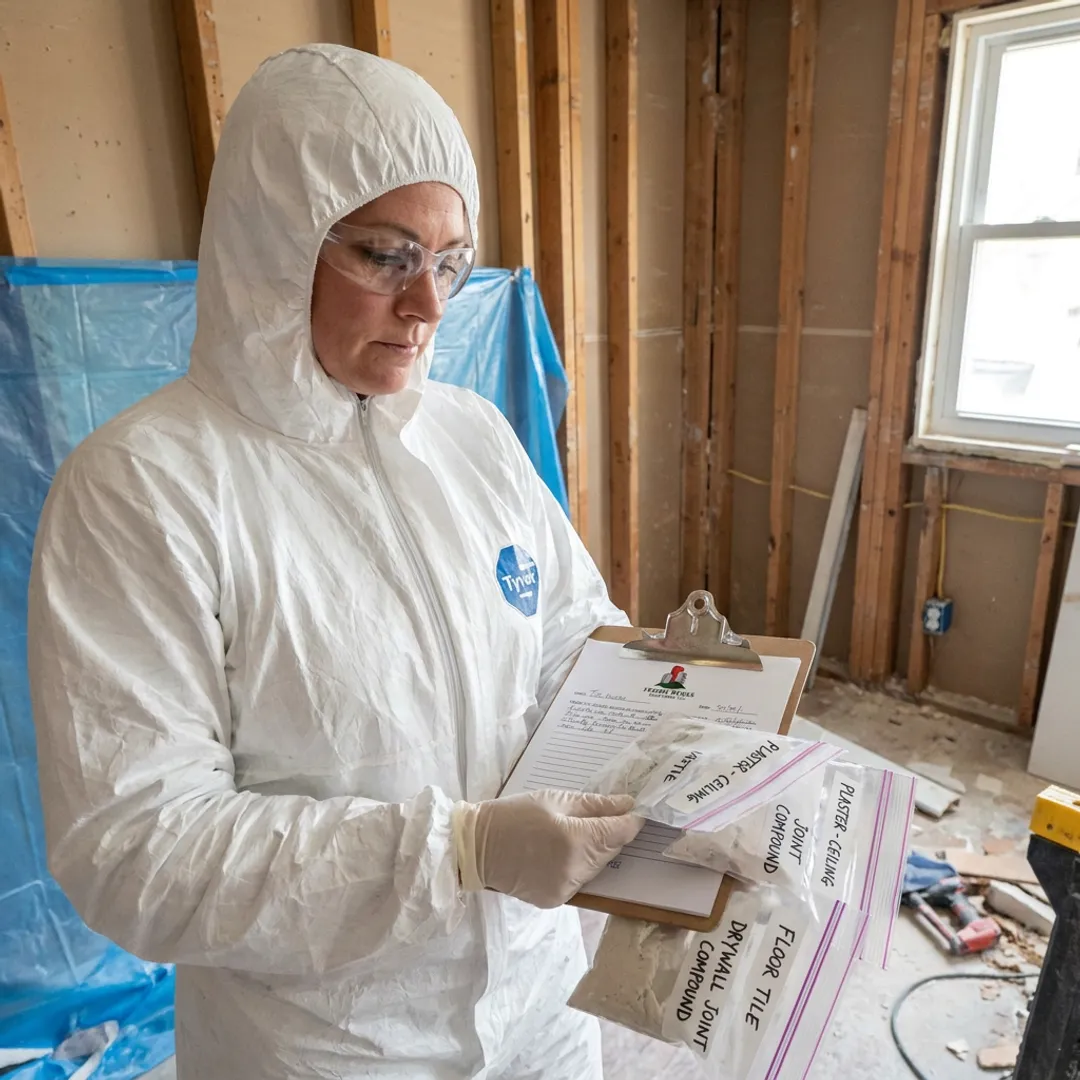 Inspector reviewing samples and reports