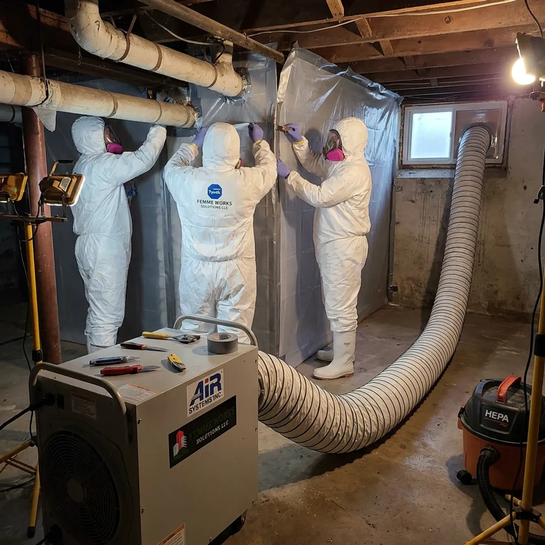 Asbestos containment and pipe abatement process