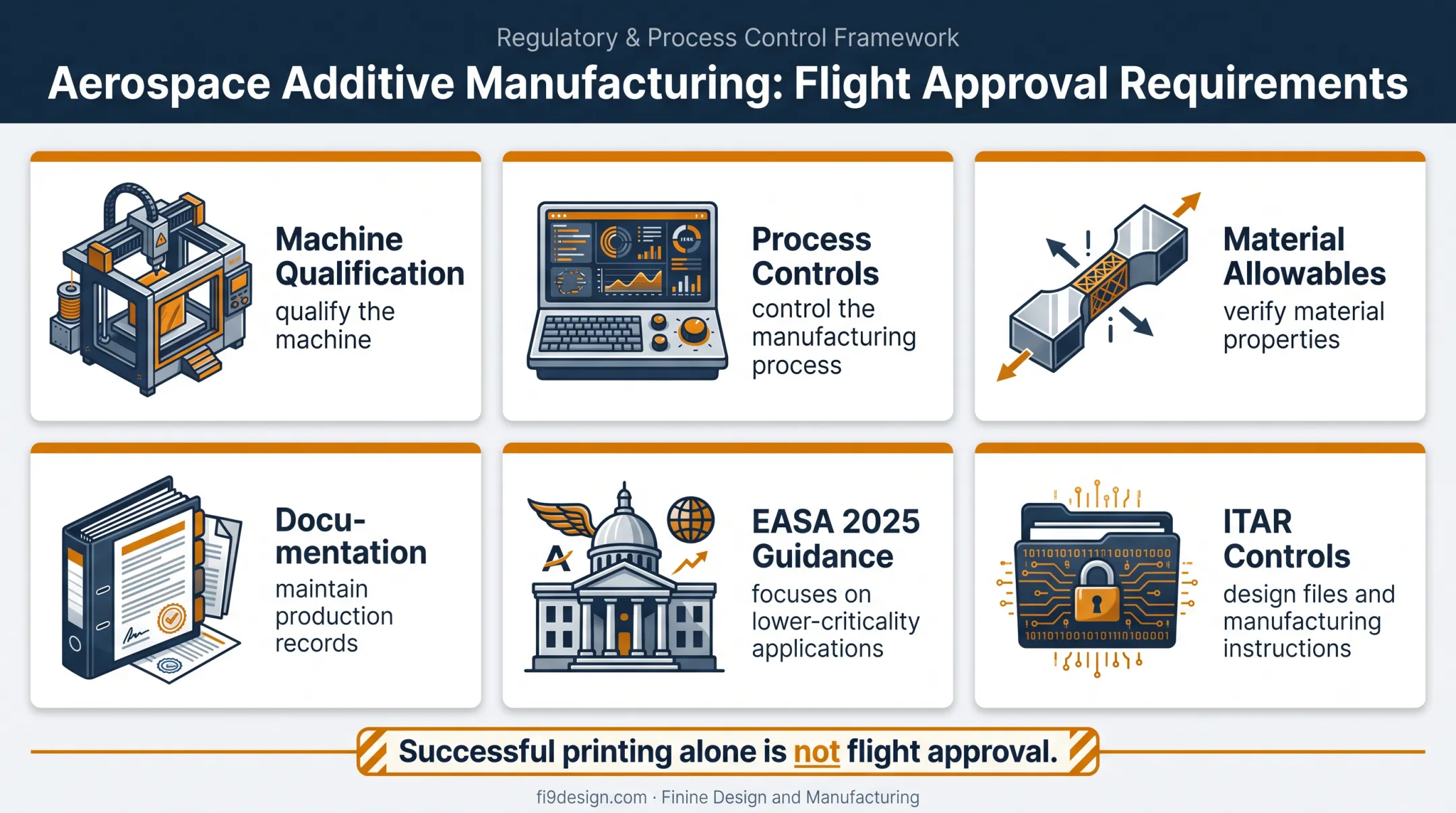 Aerospace additive manufacturing qualification and compliance requirements