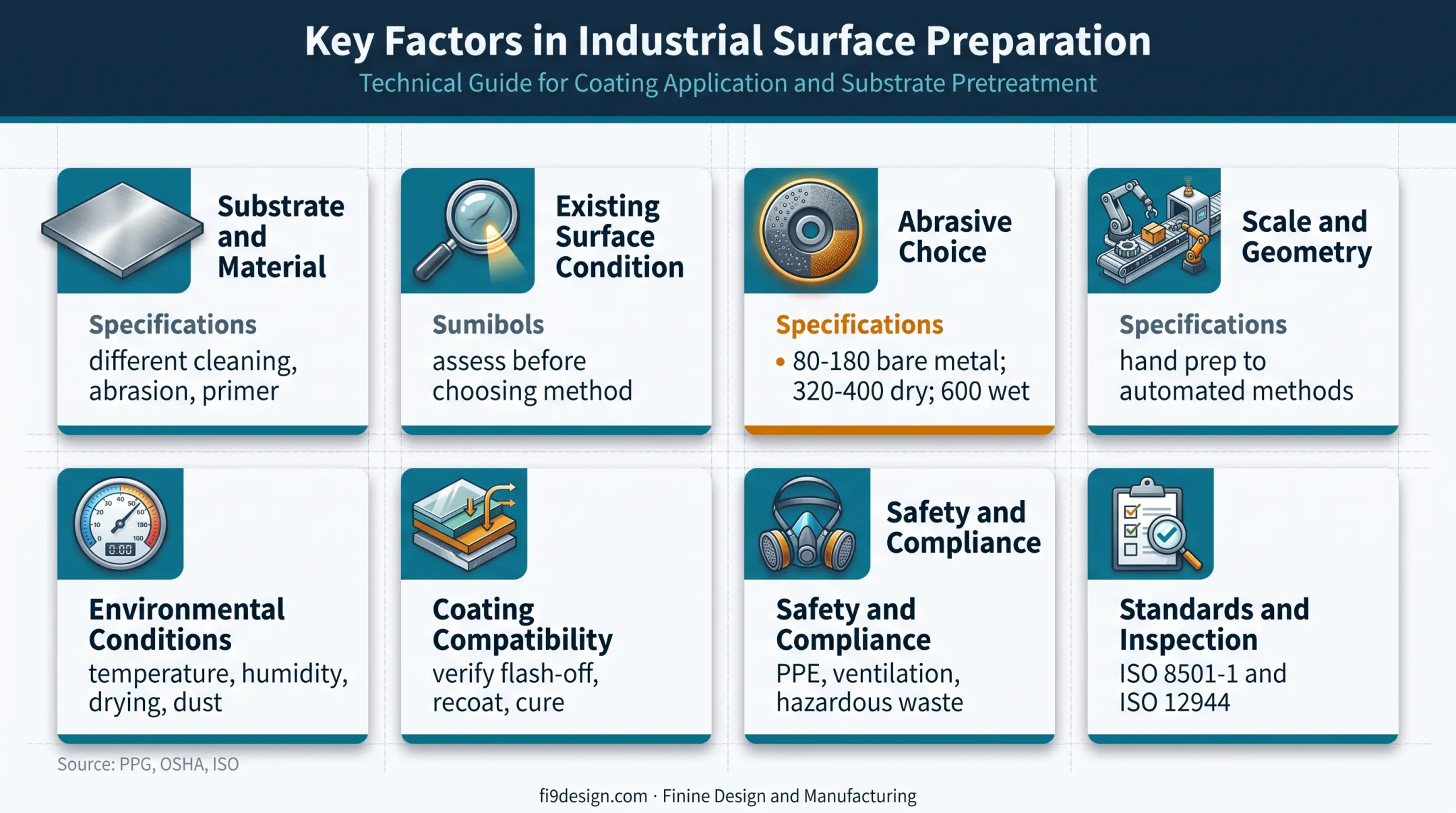 Eight factors affecting automotive surface preparation method selection