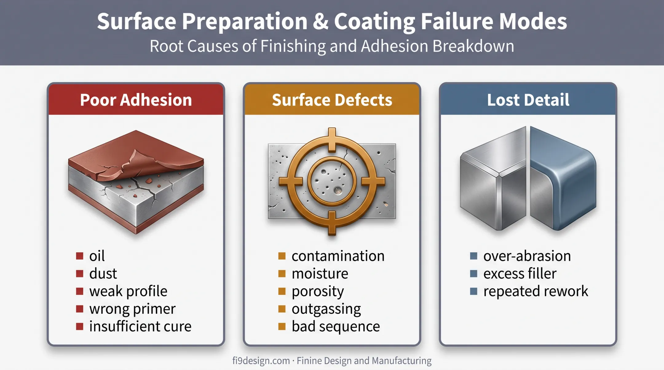 Three common coating failure modes and their surface preparation causes