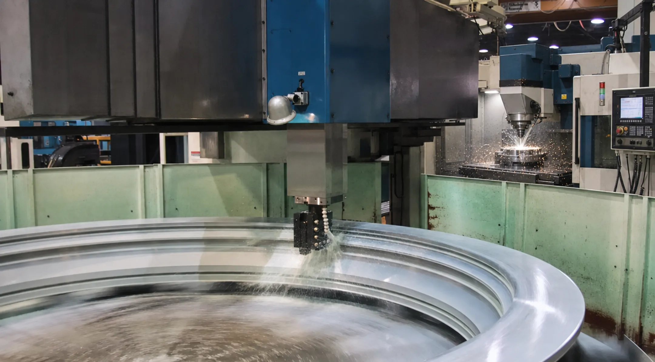 CNC milling and turning machines producing precision metal parts
