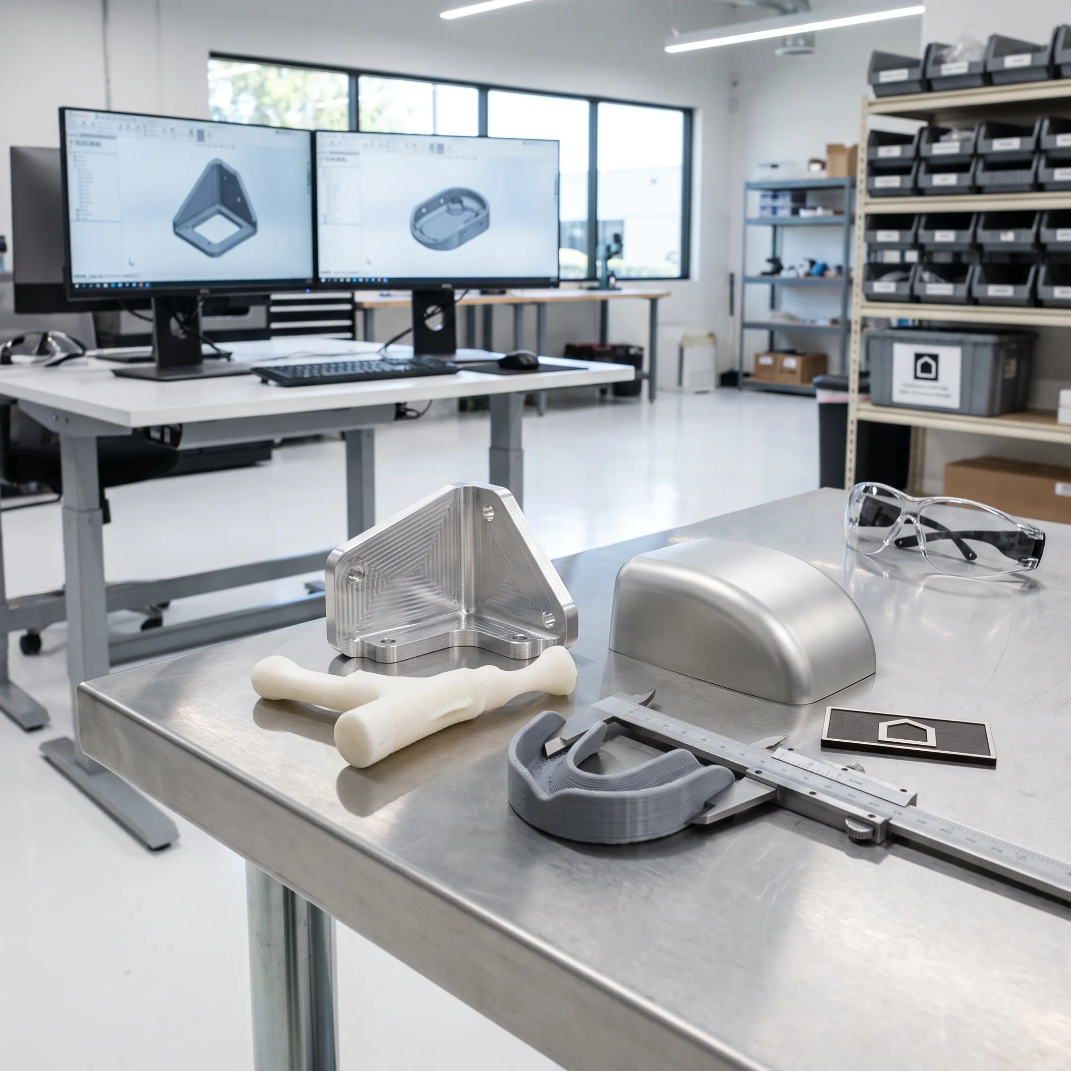 Prototype parts and CAD design workspace