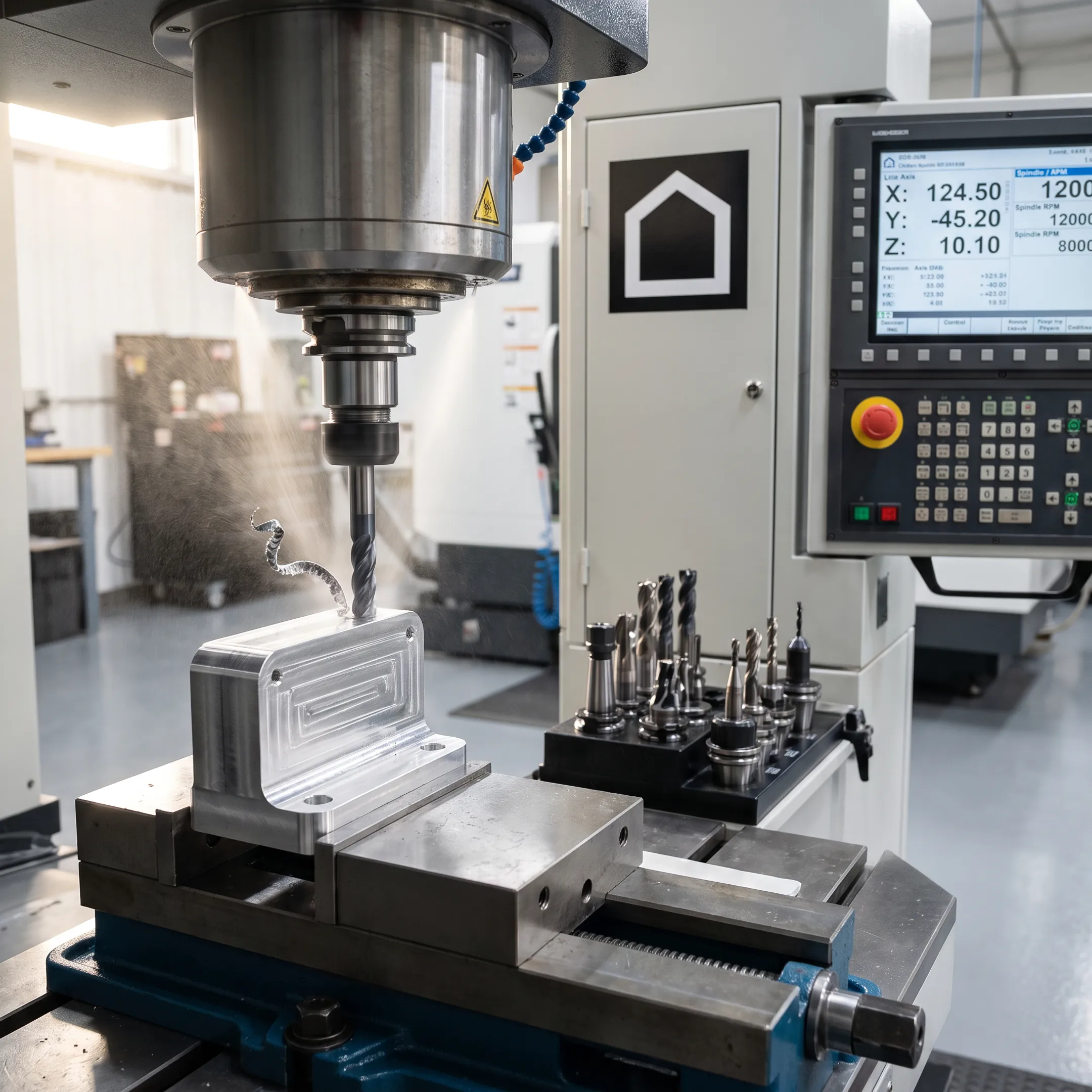 CNC machine producing a precision OEM metal component