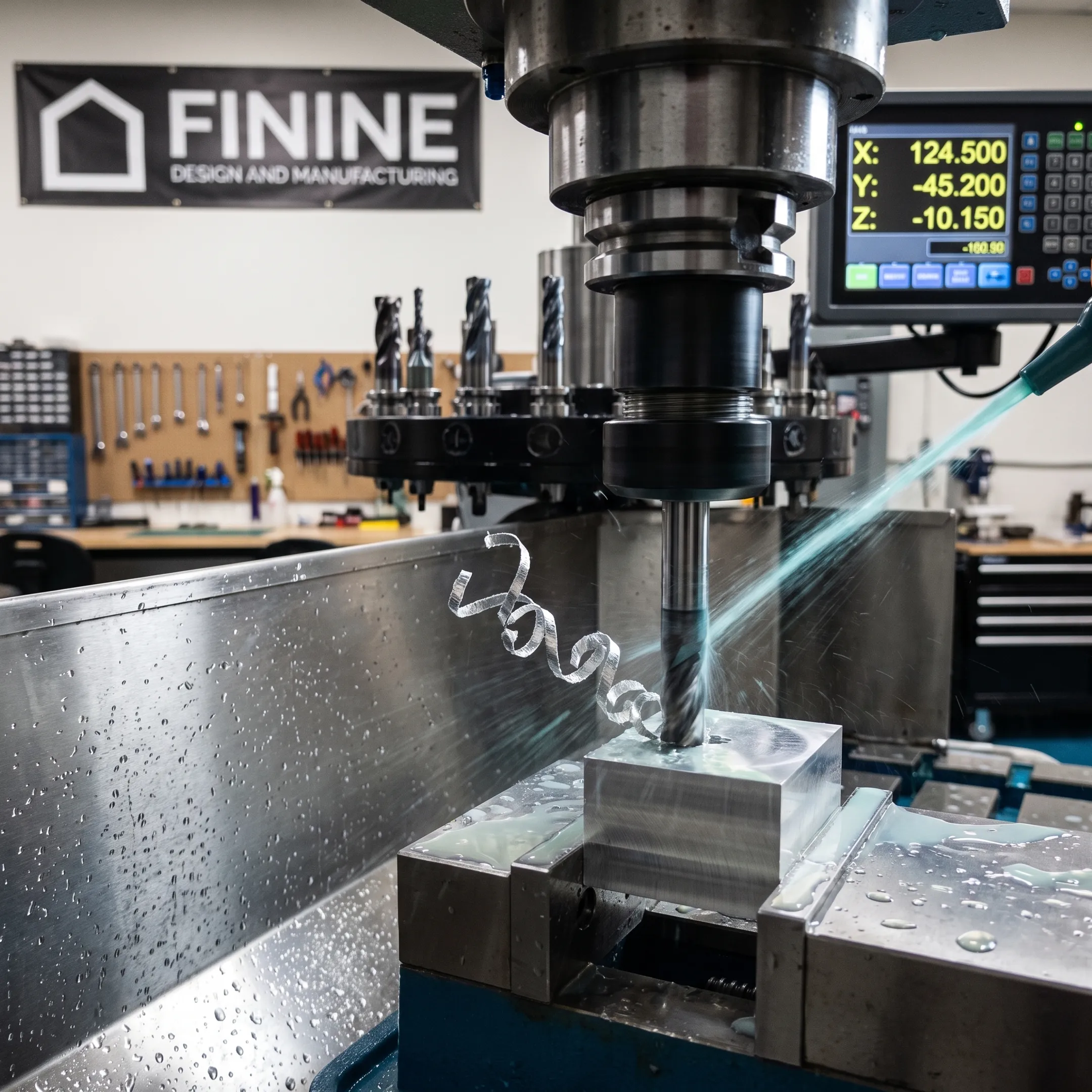 CNC machine creating a precision prototype part