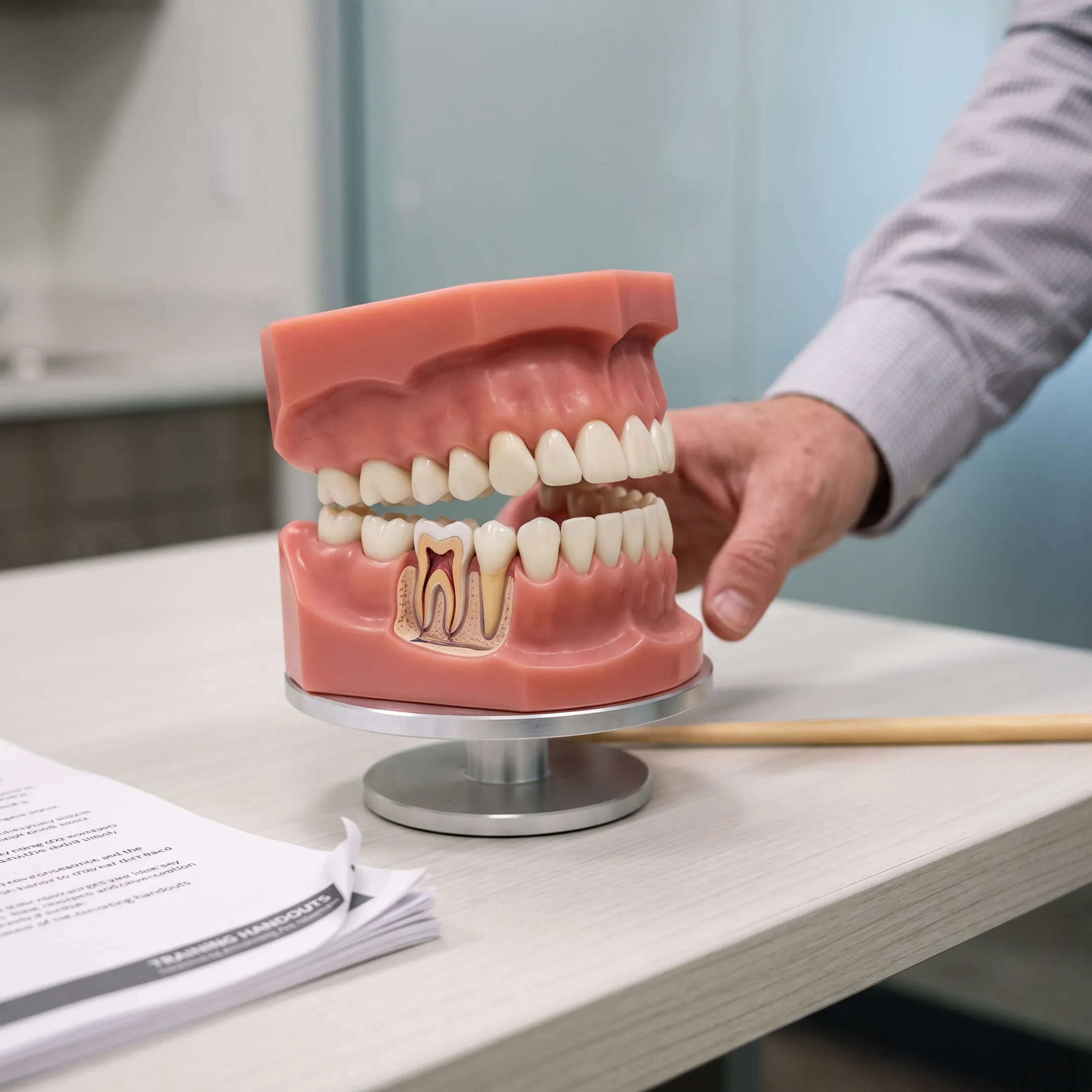 Dental educational model used for patient training