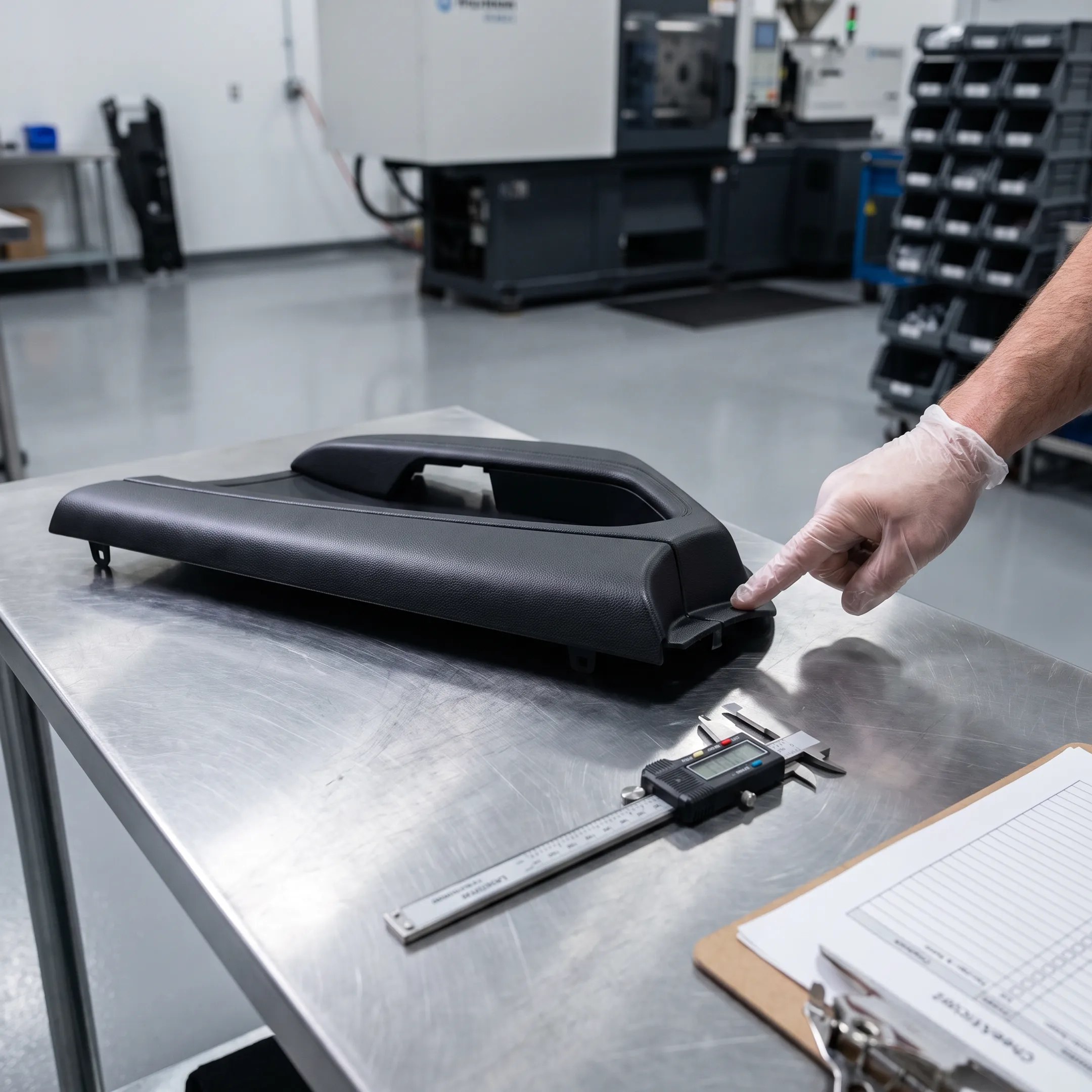 Automotive plastic injection molded component