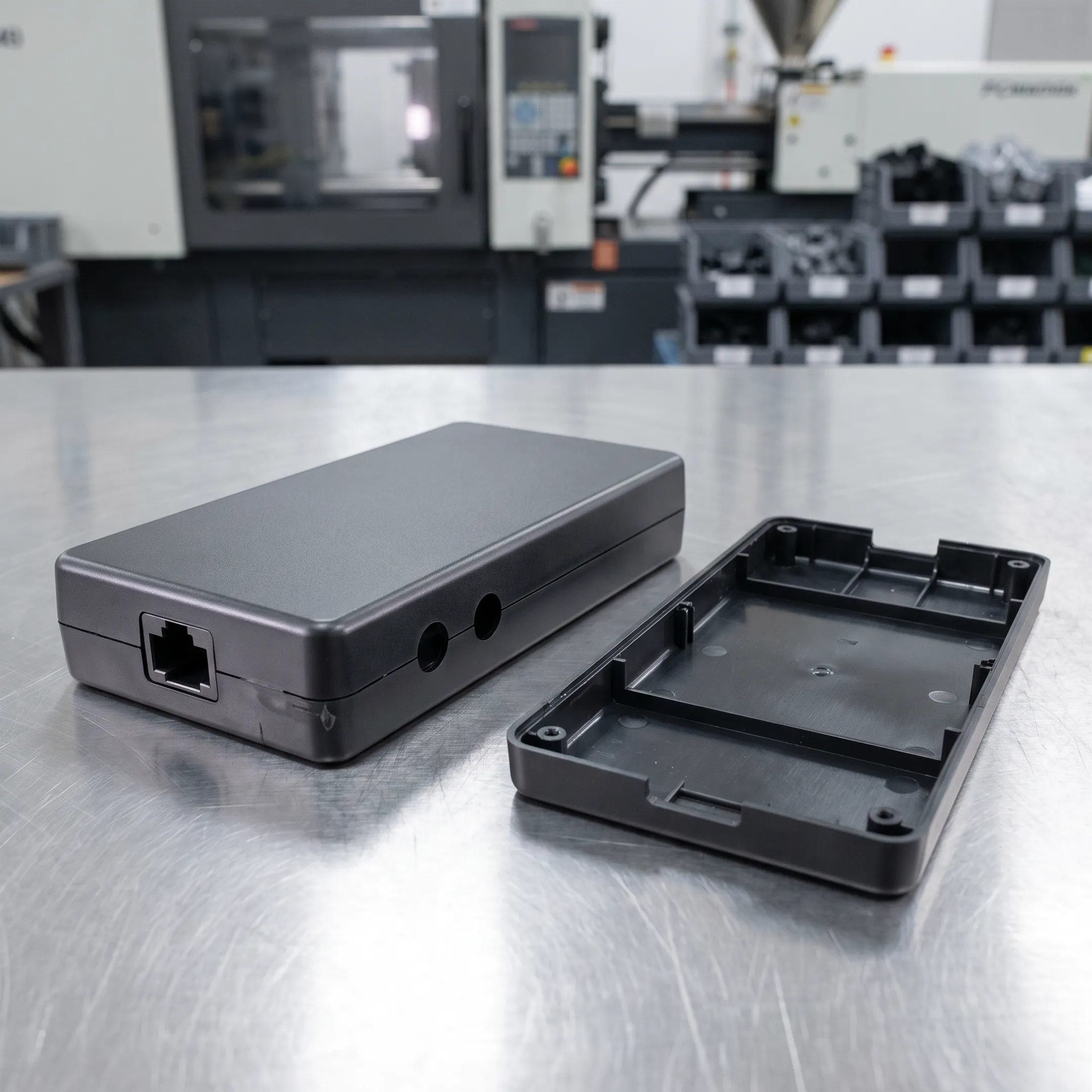 Consumer electronics molded plastic enclosure