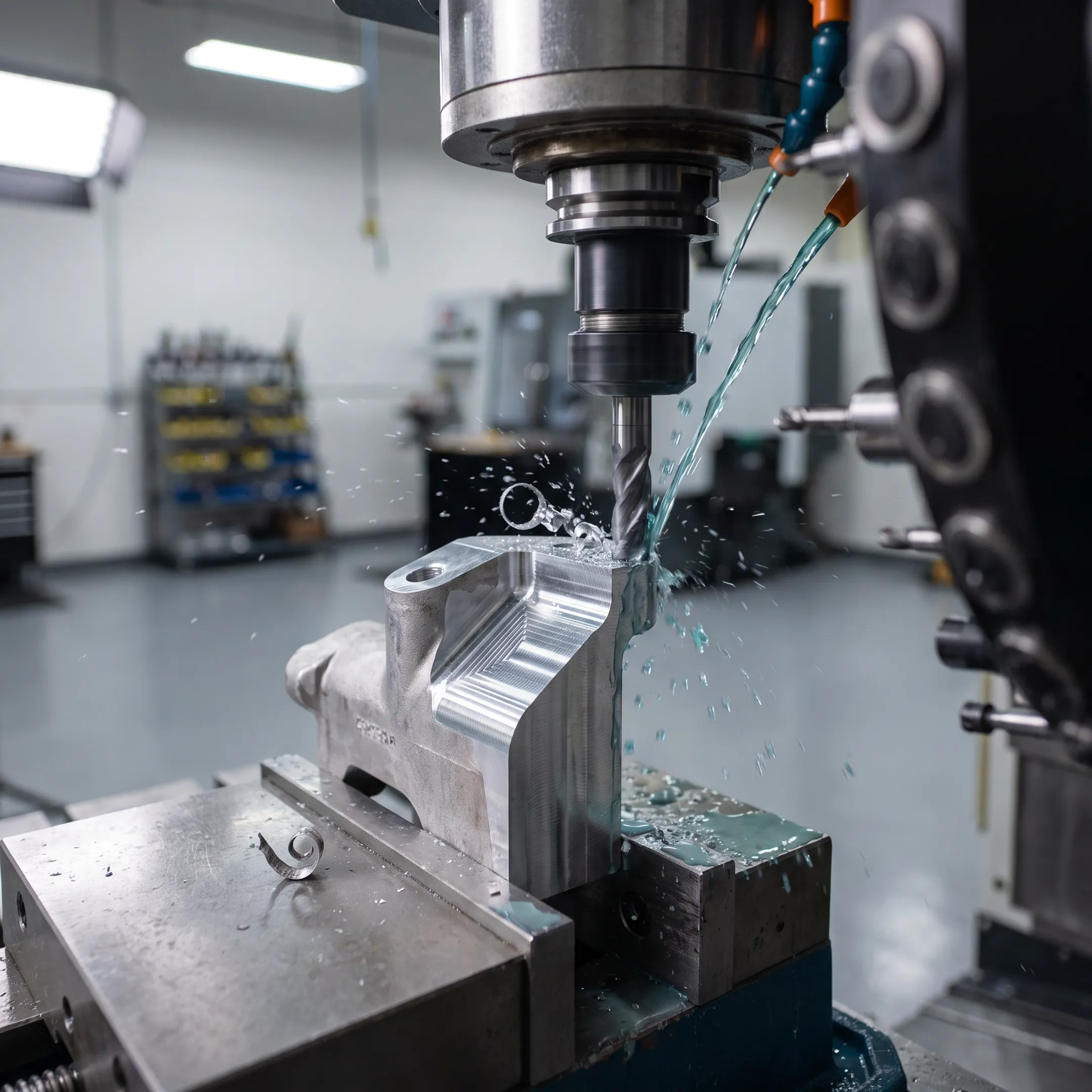 CNC machine producing a precision automotive component