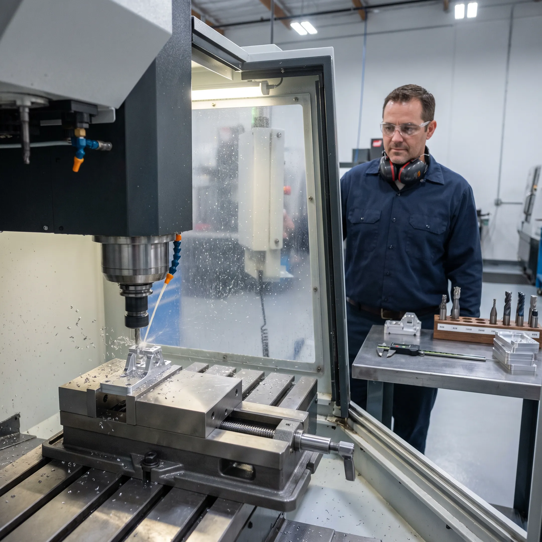 Precision CNC machining of a metal prototype component