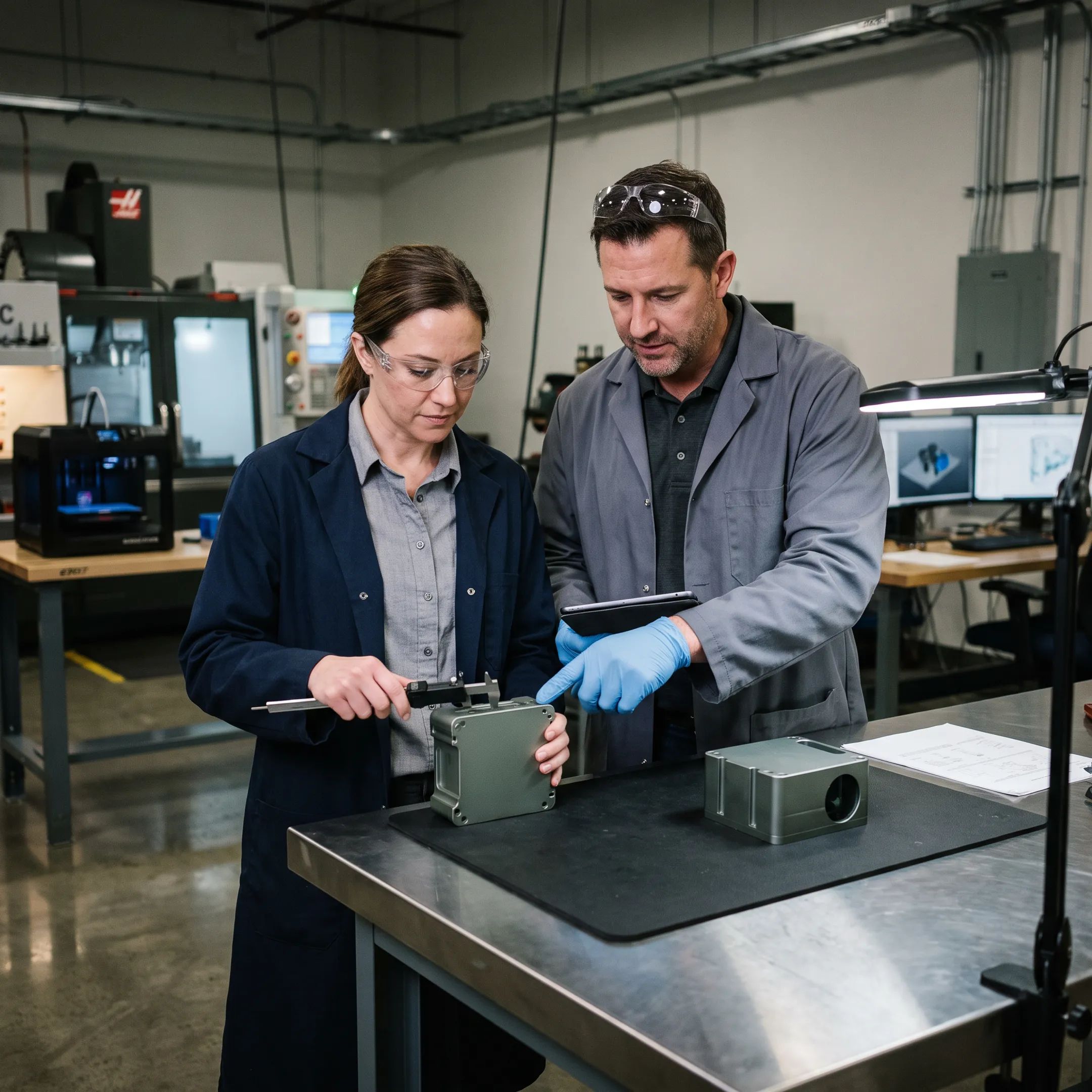 Defense prototype component being evaluated during product development