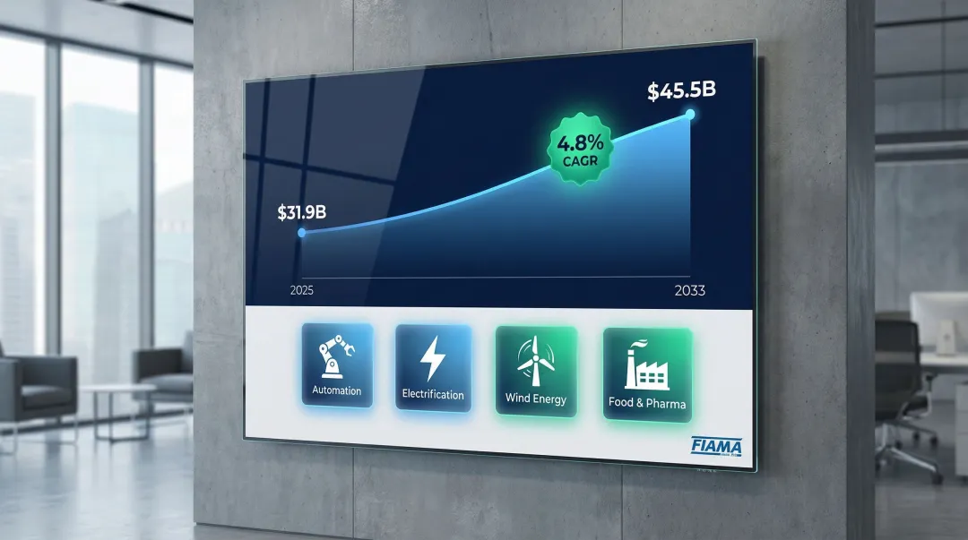 Industrial gearbox market growth from 31.9 billion in 2025 to 45.5 billion by 2033