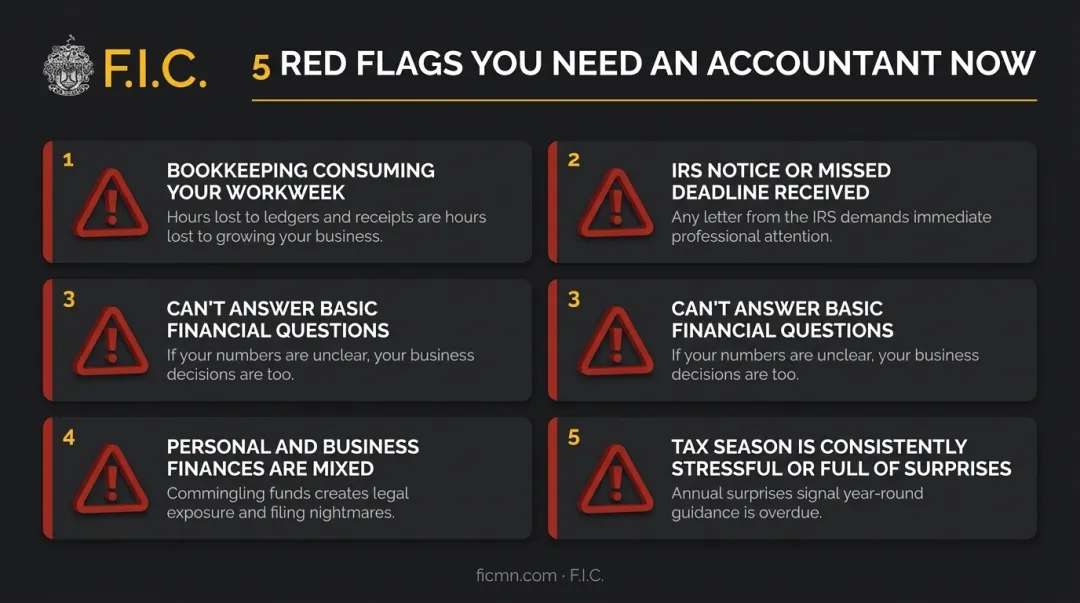 Five urgent red flag warning signs small business needs an accountant now
