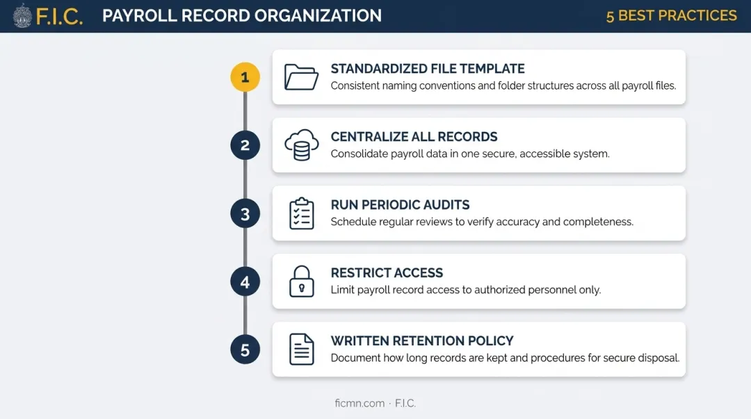 Five best practices for payroll record organization and storage compliance