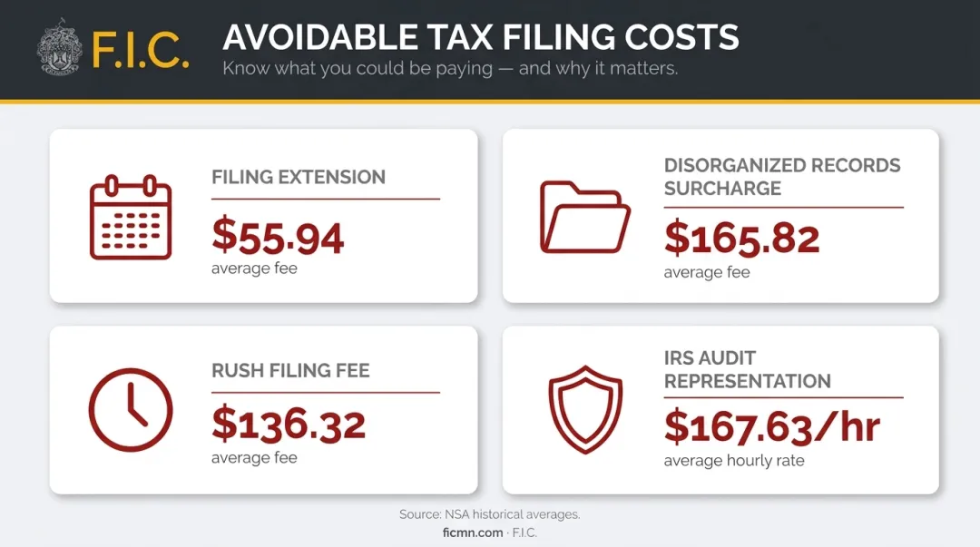 Common tax filing add-on fees and average costs filers should anticipate