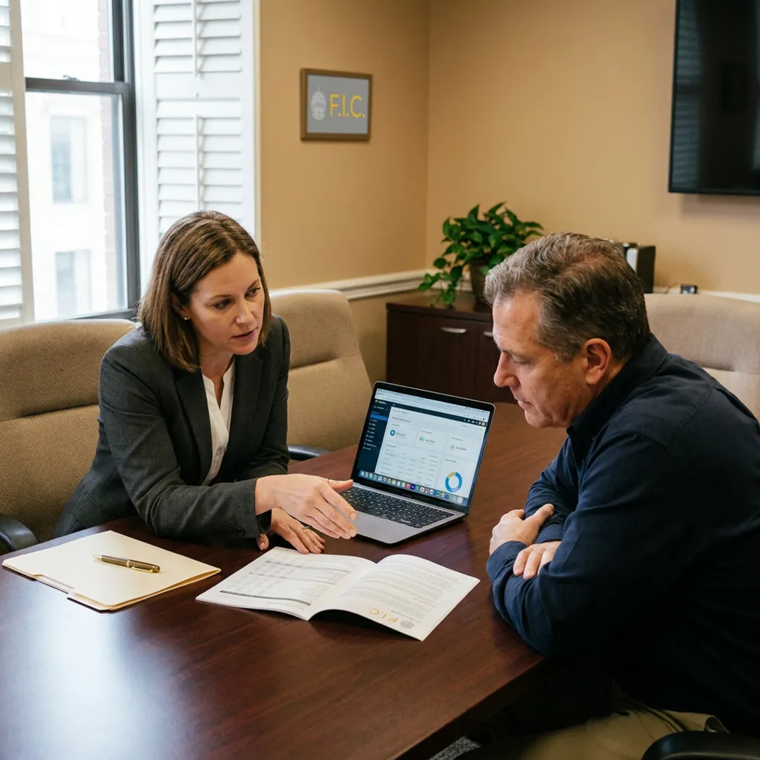 Accountant advising a professional services firm owner