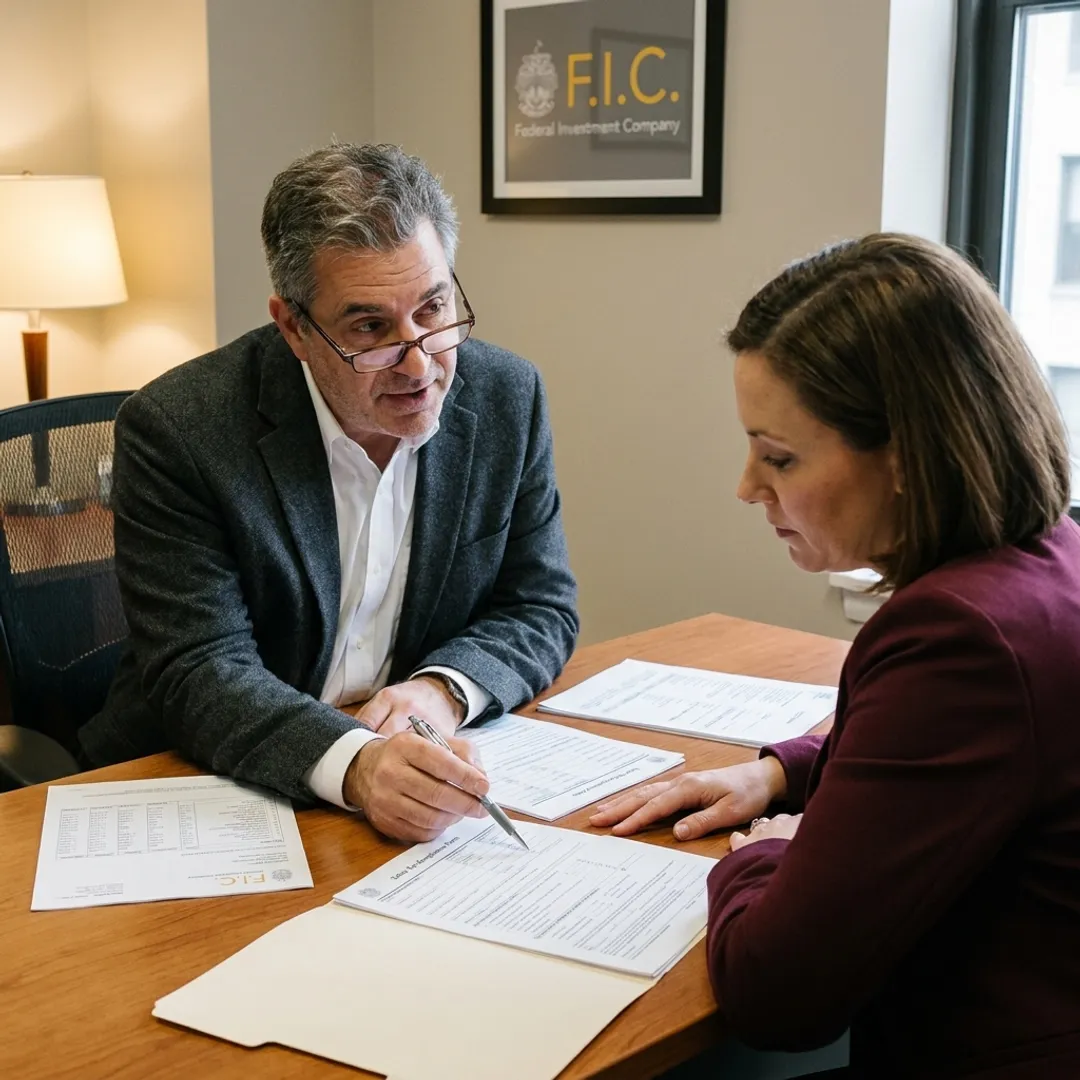 Tax consultant reviewing state and local tax documents
