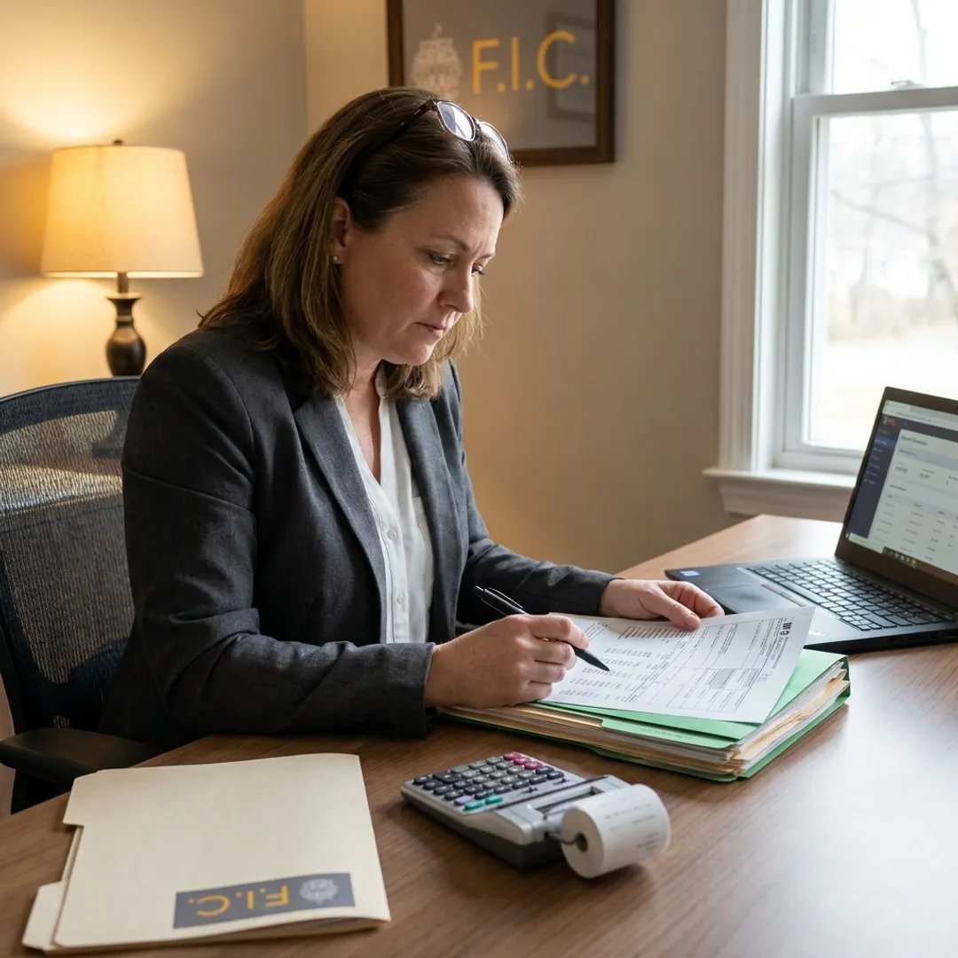 Payroll specialist reviewing adjustment reports