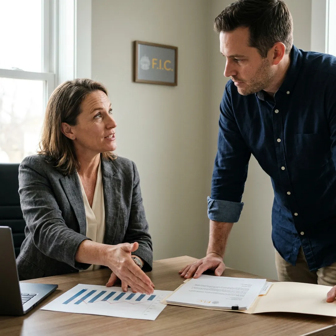 Tax planning professional discussing a financial strategy