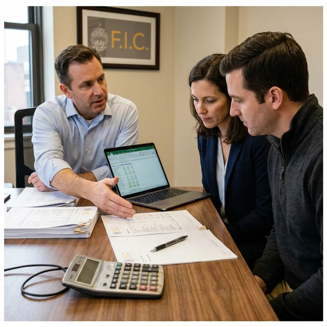 Tax professional explaining a financial plan