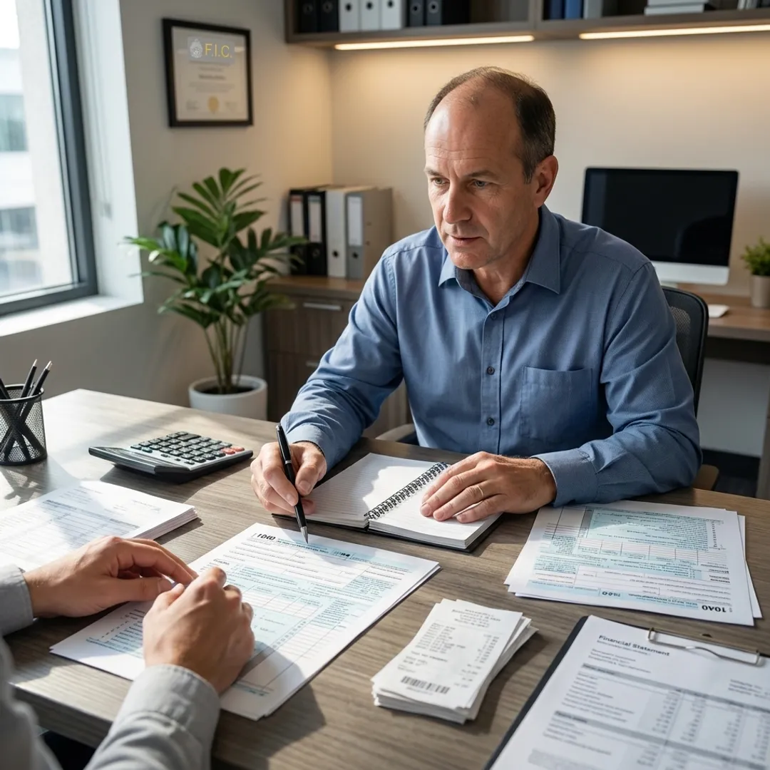 Accountant reviewing personal tax documents