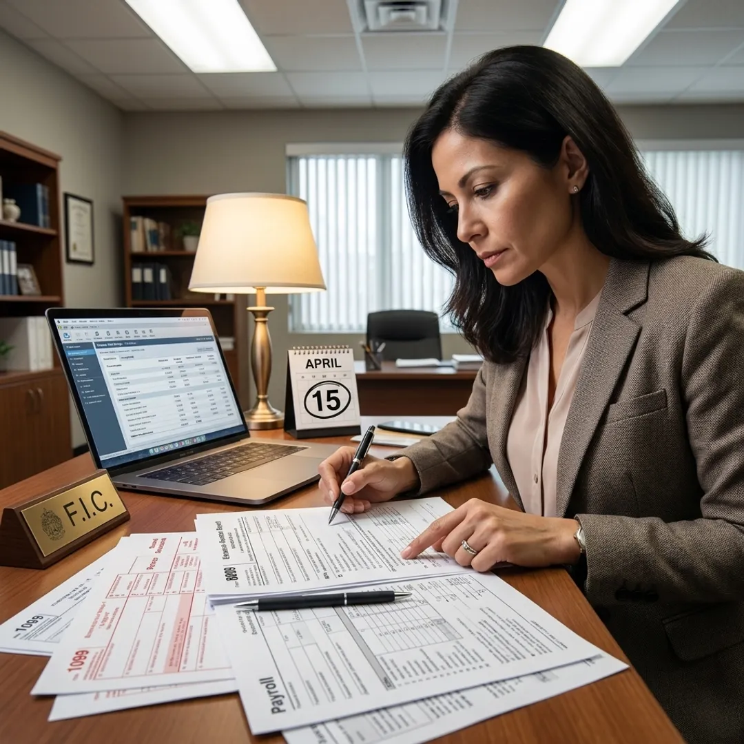 Tax professional preparing Form 8809 extension paperwork