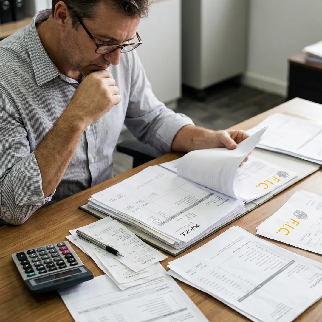 Bookkeeper reviewing a small-business accounting dashboard